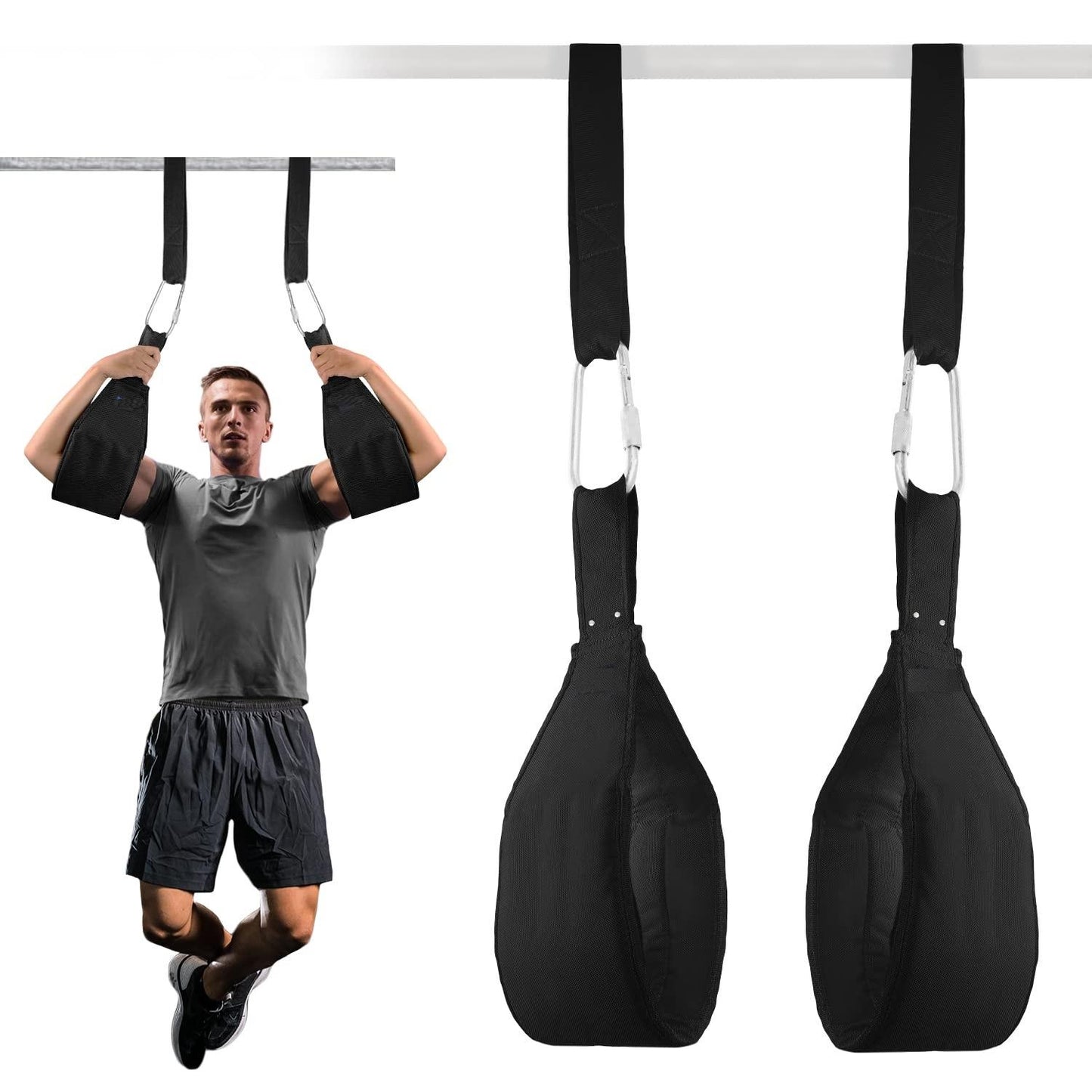 Ab Slings Straps - Rip-Resistant Heavy Duty Pair for Pull Up Bar Hanging Leg Raiser Fitness