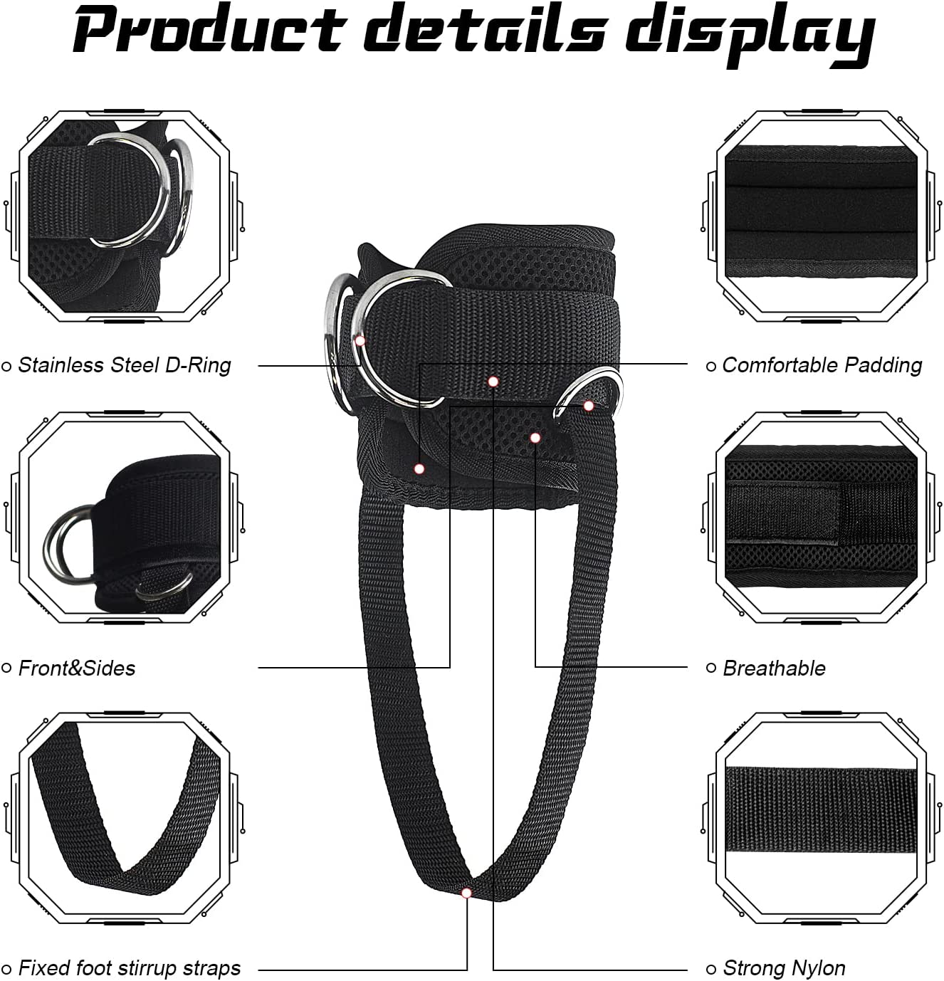 Ankle Strap for Cable Machine Professional Kickback