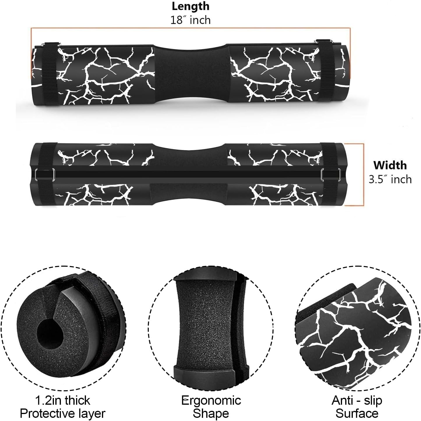 Barbell Pad for Squats, Lunges and Hip Thrusts - Squat Pad Weight Lifting Bar Cushion Pad Protector for Neck and Shoulder