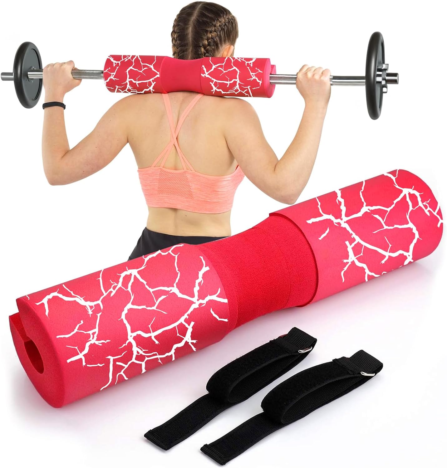 Barbell Pad for Squats, Lunges and Hip Thrusts - Squat Pad Weight Lifting Bar Cushion Pad Protector for Neck and Shoulder