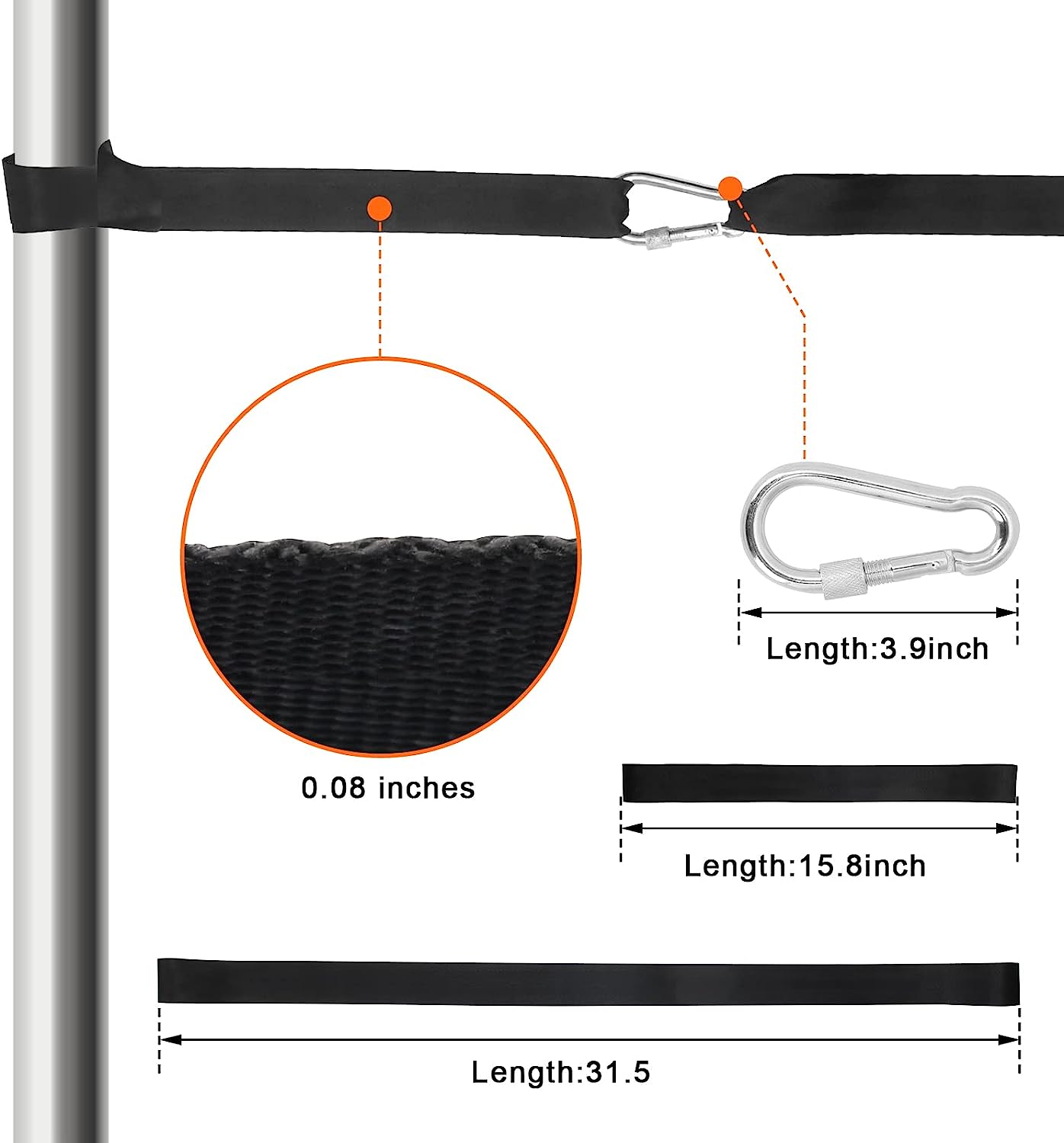 Battle Rope Anchor Strap Kit Accessories for Home Gym Outdoor
