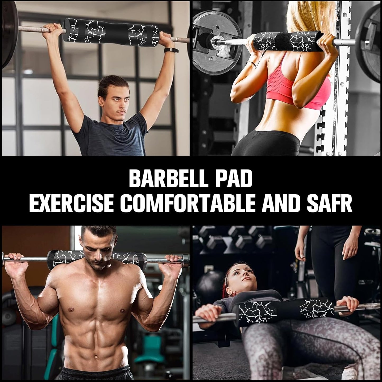 Barbell Pad for Squats, Lunges and Hip Thrusts - Squat Pad Weight Lifting Bar Cushion Pad Protector for Neck and Shoulder