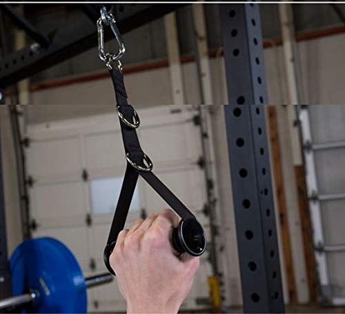 Adjustable Gym Handle with 3 D- Rings for Cable Machine Lifting Pulling Workout Anti-Slip Stirrup Bar Accessories