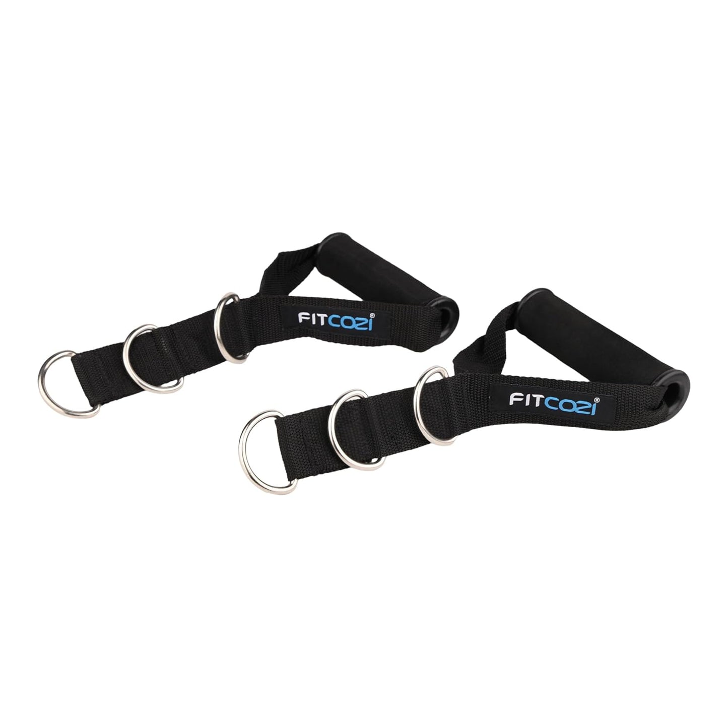 Adjustable Gym Handle with 3 D- Rings for Cable Machine Lifting Pulling Workout Anti-Slip Stirrup Bar Accessories
