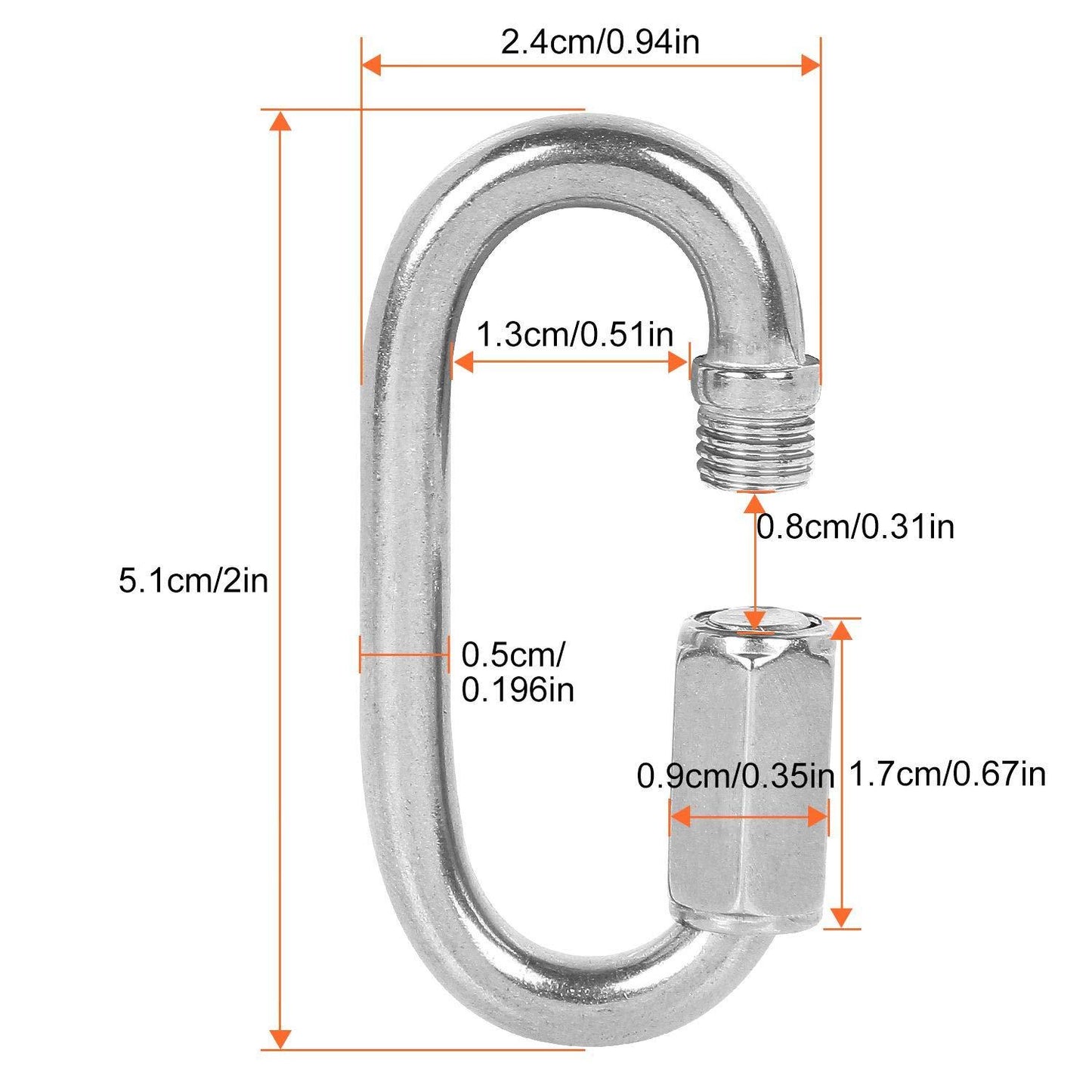 FITCOZI chain links Oval Locking Carabiner Keychain Connector