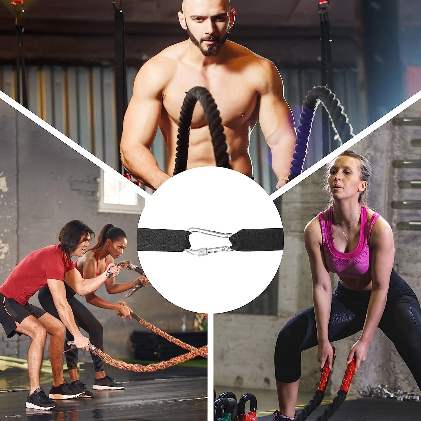 Battle Rope Anchor Strap Kit Accessories for Home Gym Outdoor