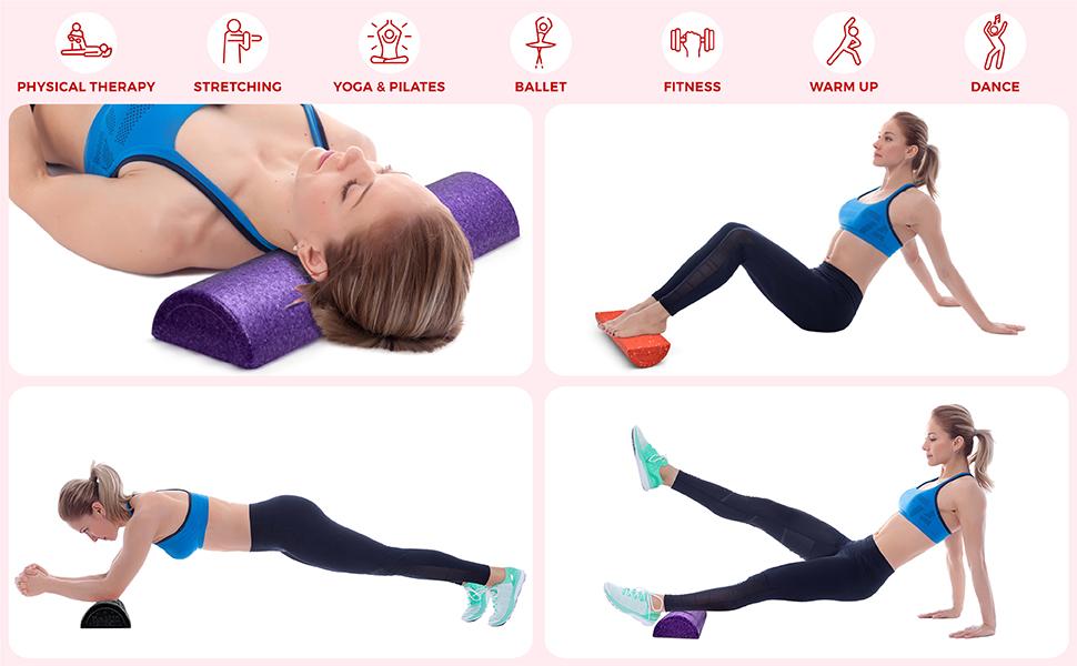 Half foam roller exercises sale