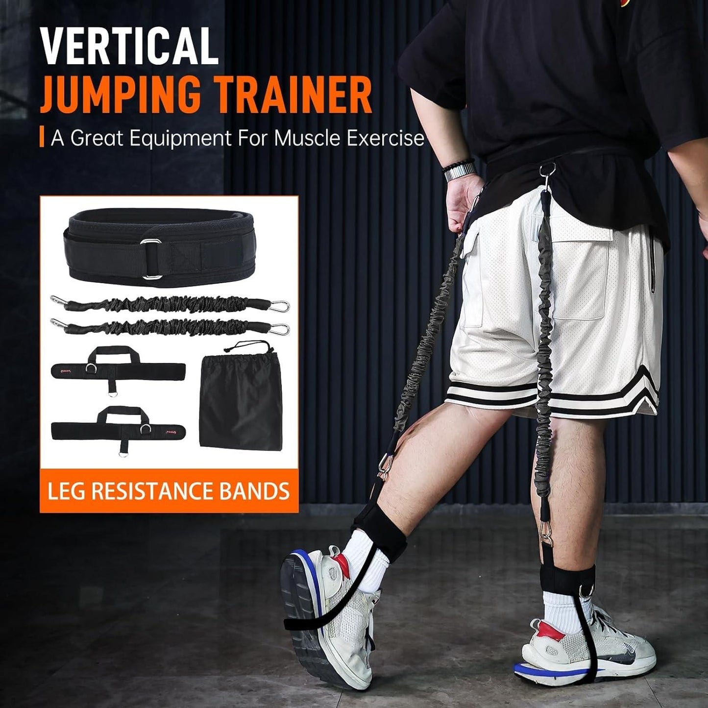 Vertical Jumping Trainer Jump Resistance Bands System Horizontal Leaping Fitness